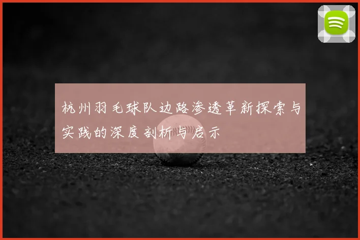 杭州羽毛球队边路渗透革新探索与实践的深度剖析与启示